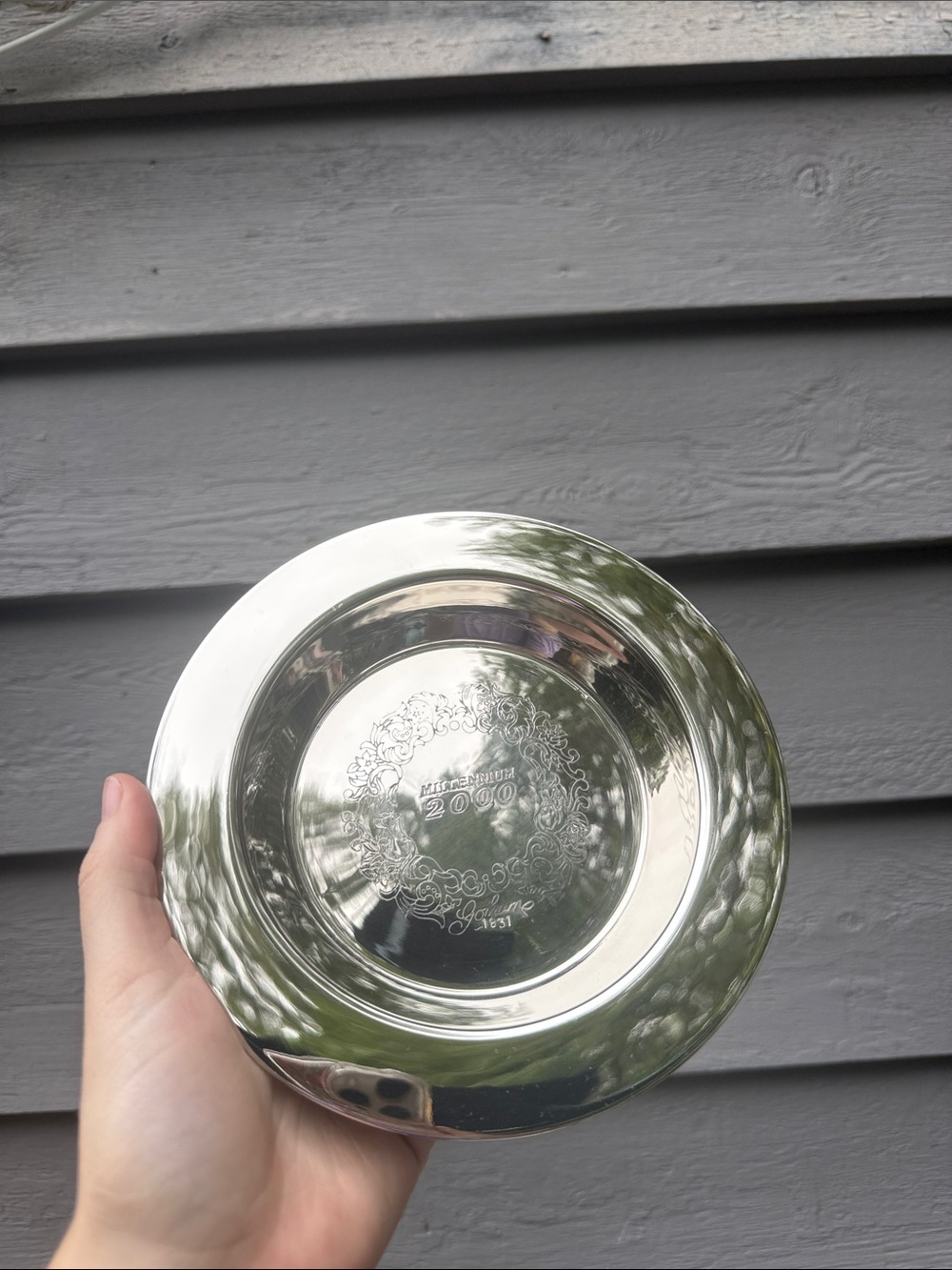 Gorham Silver-Tone Engraved Commemorative Plate